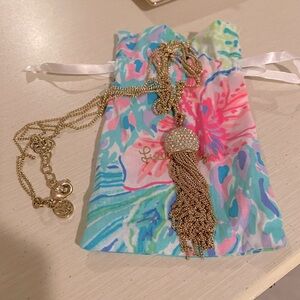 Practically new Lilly Pulitzer long jellyfish gold and bling necklace